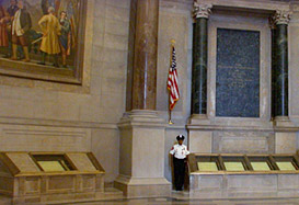 Photograph taken inside the Rotunda for the Charters of Freedom at the National Archives Building in Washington DC